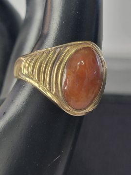 14K Yellow Gold and Jade Antique Ring