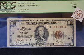Fr. 1890-B 1929 $100 FRN PCGS VF20