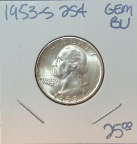 1953 S 25C Uncirculated