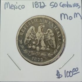 Mexico 1872 50 Centavos MoM