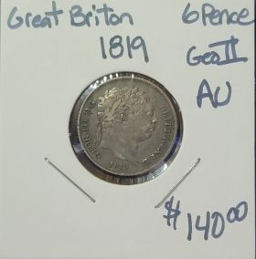 Great Briton 1819 6 Pence GeoII AU