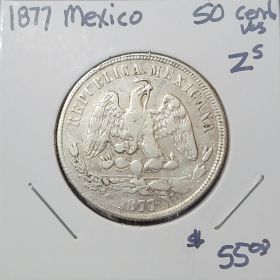 1877 Mexico 50 Centavos Zs