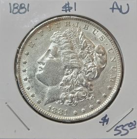 1881 $1 Morgan Silver Dollar Circulated