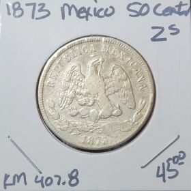 1873 Mexico 50 Centavos
