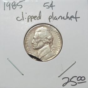1985 5C Nickel Clipped Planchet #002