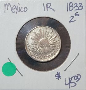 1833 Mexico Coin 1 Real 1R