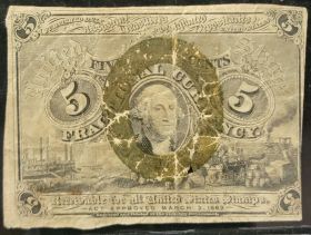 Fr#1232 Fractional Currency 5C Five Cent Note Second Issue 1863-1867 #003