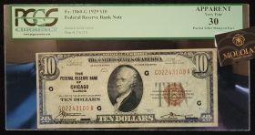 Fr. 1860-G 1929 $10 FRN PCGS Apparent 30 