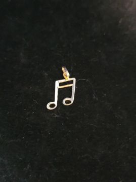 14k Gold Music Note Pendant for Necklace Sixteenth Notes  #065