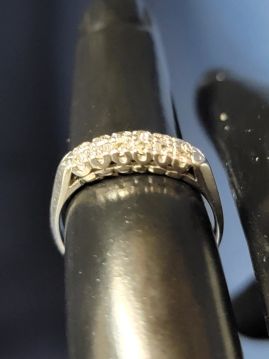 Engagement Diamond White Gold 14k Cluster Ring Size 5.5  #048