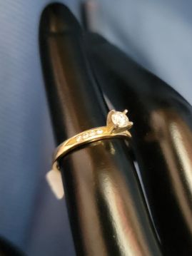 Engagement Diamond 14k Gold Ring Size 6  #037