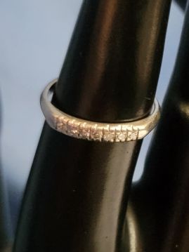 Platinum and Diamond Ring Size 7.5  #001