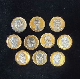 Presidential Dollars Set of 10 Resin Coated Coins