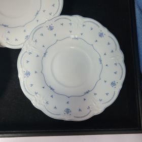 Blue and White Trschenreuth Bavaria Germany Baronese Floral Saucer Plates