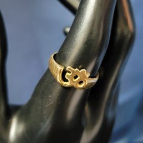 18k Gold Om Symbol Yoga Ring Size 9.5 #018