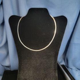 Sterling Silver .925 Flat Snake Chain 18" Italian Choker Collar Necklace #028