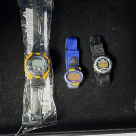 3 90's Watches Timex Rush Indiglo Armitron Black Fabric