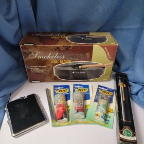 Cigar Set Saver Smokeless Ashtray Club Maduro Car Vintage Lighters in Original Packaging
