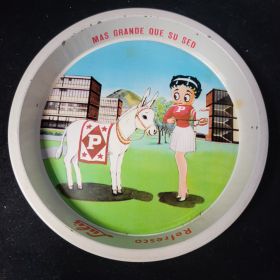 Vintage Betty Boop Lulu Refresco Tin Plate