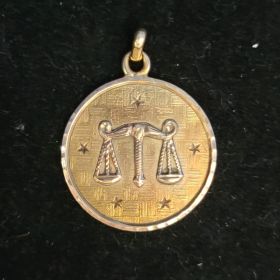 14K Gold Libra Pendant for Necklace #032