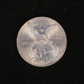1985 Silver Mexican 1 Onza Coin Estados Unidos Mexicanos