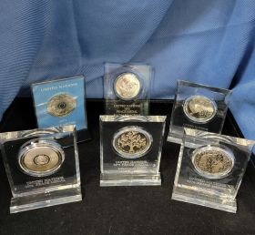 6 United Nations Peace Medals Solid Sterling Silver Medals
