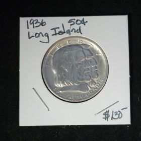 1936 50c Long Island Commemorative Tercentenary Coin