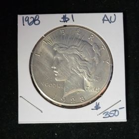 1928 $1 Peace Silver Dollar AU