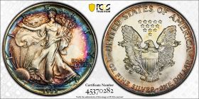 1988 $1 Toned Silver Eagle PCGS MS65 One Dollar Toner 45370282