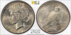 1926-D $1 Silver Peace Dollar PCGS AU55 47623731