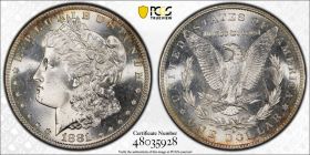 1881-S $1 Silver Morgan Dollar PCGS MS65  48035928