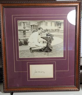 Framed B & W Jack Dempsey Photograph with Autograph Card