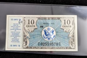 10C Military Payment Certificate Series 472 Ink Details Uncirculated
