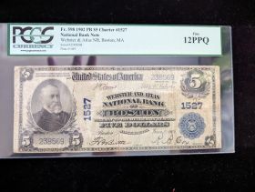 Fr. 598 1902 PB $5 Charter #1527 National Bank Note PCGS 12PPQ