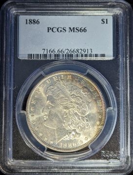 1886 $1 Morgan Silver Dollar PCGS MS66 26682913