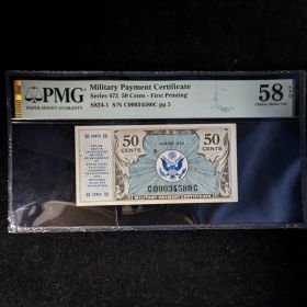 Military Payment Certificate PMG Choice AU58 Series 472 50C First Printing S824-1 C00034580C pp5