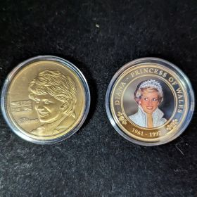 2 Princess Diana Commemorative Gold Rounds/ Medals