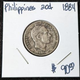 1884 20C Silver Coin Philippines