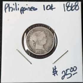 1868 10C Silver Coin Philippines