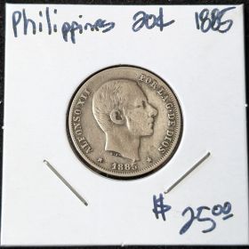 1885 20C Silver Coin Philippines