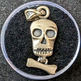 Sterling Silver .925 Necklace Pendant Skull Moveable Bone Bowtie Fidget Pirate Charm