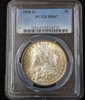 1898-O  $1 PCGS MS67 TONED Silver Morgan Dollar  25216732