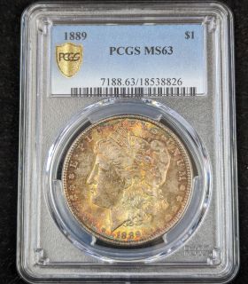 1889  $1 PCGS MS63 TONED Silver Morgan Dollar  18538826