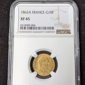 1862A France G10F Gold Coin NGC XF 45 6518385-004