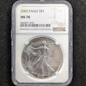 2003 Silver Eagle Dollar $1 NGC MS70
