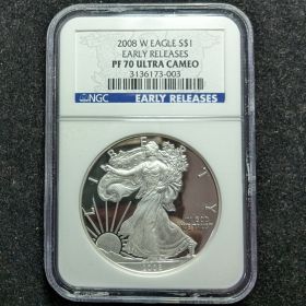 2008 W Silver Eagle $1 NGC PF 70 Ultra Cameo 3136173-003 Early Release