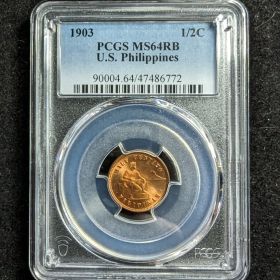 1903 Half Centavo PCGS MS64RB US Philippines 1/2c 90004.64 47486772