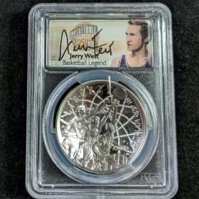 2020-P $1 JERRY WEST Signed PCGS PR70DCAM Basketball Hall of Fame First Day of Issue 39882406