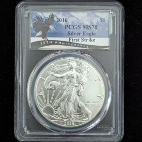 2016 Silver Eagle Dollar Coin $1 PCGS MS 70 First Strike 30th Anniversary 33668270 1oz Fine Silver