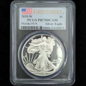 2015-W Proof Silver Eagle Dollar Coin $1 PCGS PR70DCAM First Strike Florida FUN 31505073 1oz Fine Silver